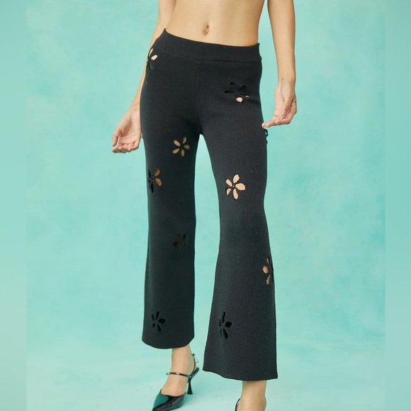Tach Clothing Lila Pant Knit Floral Cut Outs - Picture 3 of 15